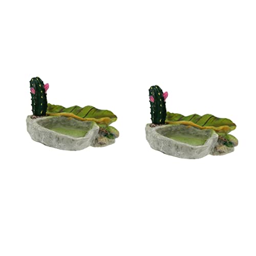 Wassernapf for Reptilien, Futternapf, Wurmfutterspender, groß, 2 Stück, Futtertablett, Grille, Schlange, künstliche Baumstammplattform, winzige Glastiere von RYRYR