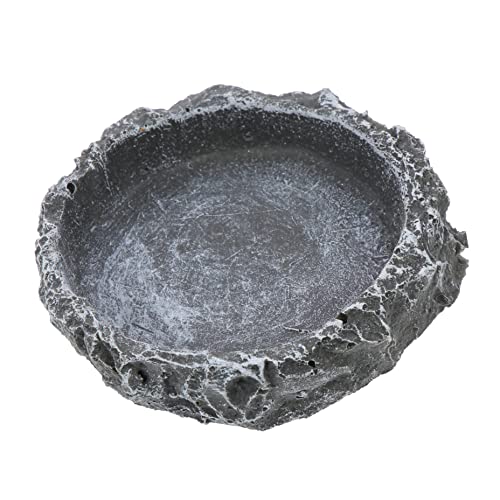Wassernapf for Reptilien, Futternapf, groß, Wurmfutterspender, 1 Stück, Futterutensilien, Terrarienhalter aus Kunstharz, flach, dunkelgrau, 8 x 8 x 2 cm Wassernapf for Reptilien, Futternapf, groß, Wurmfutterspender, 1 Stück, Futterutensilien, Terrarienhalter aus Kunstharz, flach, dunkelgrau, 8 x 8 x 2 cm von RYRYR