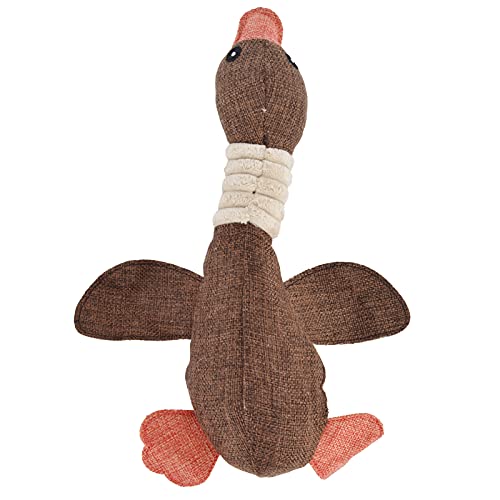 RYTTGOP Stockenten-Enten-Fasan-Hundespielzeug, niedliches Enten-Kauspielzeug für Aggressive Kauer, Gummihals-Welpen-Beißspielzeug, Plüsch-Enten-Hundespielzeug, um sie zu (Brown) von RYTTGOP