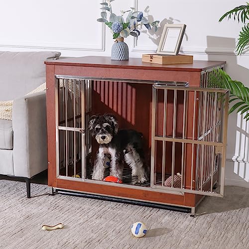 RYpetmia Hundekäfig für kleine und mittelgroße Hunde, aus Holz, strapazierfähig, für den Innenbereich, 95 x 66 x 84 cm von RYpetmia