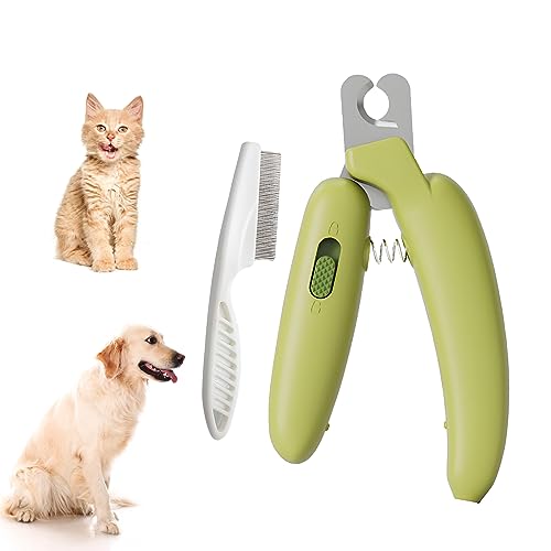 RZMZBY Edelstahl krallenschere Katzen, Katzen Nagelknipser, Professionelles Trimmer-Werkzeug für die Fellpflege mit Flohkamm, für Mittlere und Kleine Haustiere Krallenpflege RZMZBY Edelstahl krallenschere Katzen, Katzen Nagelknipser, Professionelles Trimmer-Werkzeug für die Fellpflege mit Flohkamm, für Mittlere und Kleine Haustiere Krallenpflege von RZMZBY