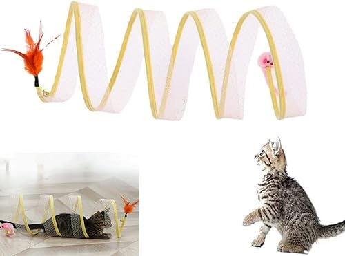 RZXBB Folded Cat Tunnel,Katzentunnel Katzenspielzeug,zusammenklappbarer katzentunnel,Katzenspielzeug Set Katzentunnel Interaktives Katzen Spielzeug,für Katzen Kaninchen Welpen und kleine Tiere von RZXBB