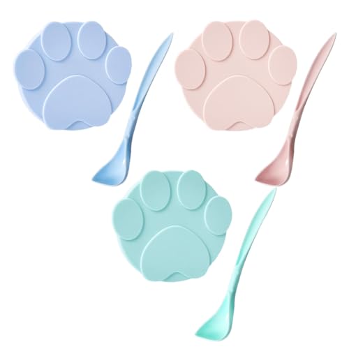 Tierfutter Dosendeckel Katzenfutter - Silikon Deckel Für Haustierfutterdosen Mit 3 Ringe In Verschiedenen Größen - Universal Hundefutter Dosenverschluss Haustier Futteraufbewahrung (Stil B) von RZXBB