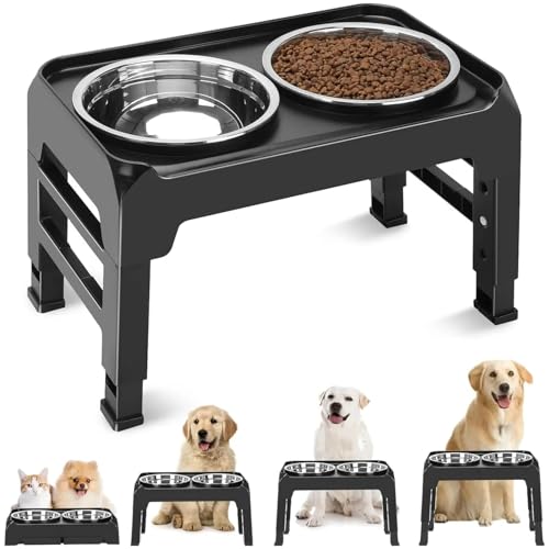 Erhöhte Hundenäpfe für mittelgroße Hunde, höhenverstellbarer Hundenapfständer, Edelstahl-Hundefutter-Wassernapf, erhöhte Hundenäpfe, Hundefütterungsstation Erhöhte Hundenäpfe für mittelgroße Hunde, höhenverstellbarer Hundenapfständer, Edelstahl-Hundefutter-Wassernapf, erhöhte Hundenäpfe, Hundefütterungsstation von Rablue