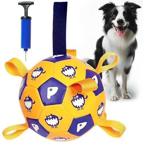 Race&Herd Hundespielzeug Fußball mit Riemen, Herding Ball mit Riemen, interaktives Hundespielzeug zum Tauziehen Welpengeburtstagsgeschenke, langlebige Bälle Weltmeisterschaft für kleine und Race&Herd Hundespielzeug Fußball mit Riemen, Herding Ball mit Riemen, interaktives Hundespielzeug zum Tauziehen Welpengeburtstagsgeschenke, langlebige Bälle Weltmeisterschaft für kleine und von Race&Herd