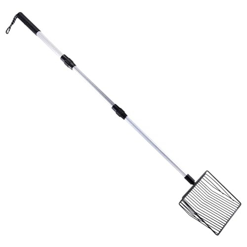 Rachlicy Chicken Poop Scooper 41, 9 Zoll hohles Katzenstreu-Schaufel mit verstellbarem Griff hängen tief Sieben Schaufel Hähnchen-Coop-Zubehör von Rachlicy