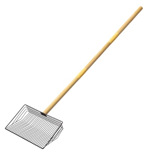 Rachlicy Huhn Poop Scooper Abnehmbarer Schaufel Schaufel großer Metallhuhn-Stall-Reinigungswerkzeug Holzgriff Hochleistungskotschaufel für Coop-Accessoires von Rachlicy