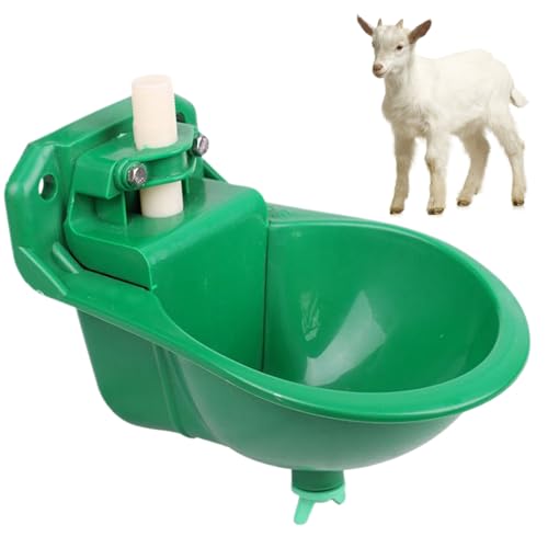 Rachlicy Ziegenwasserer große Kapazität Automatische Wasserer mit Ventil Mehrzweckwassertrog mit Abflussloch für Schafziegenhund-Ferkelkalb von Rachlicy
