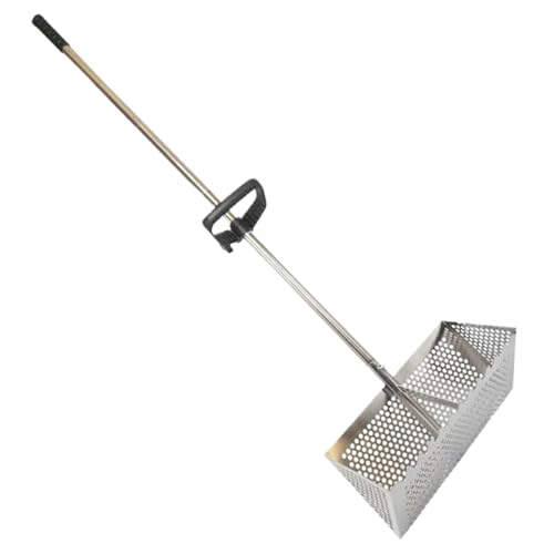 Sandfloh-Rechen 51.2 '' Edelstahl hexagonaler Sand Rechen mit stumpfen Zähnen und Rutschgrip Sifter Abnehmbarer Floh für Strand von Rachlicy