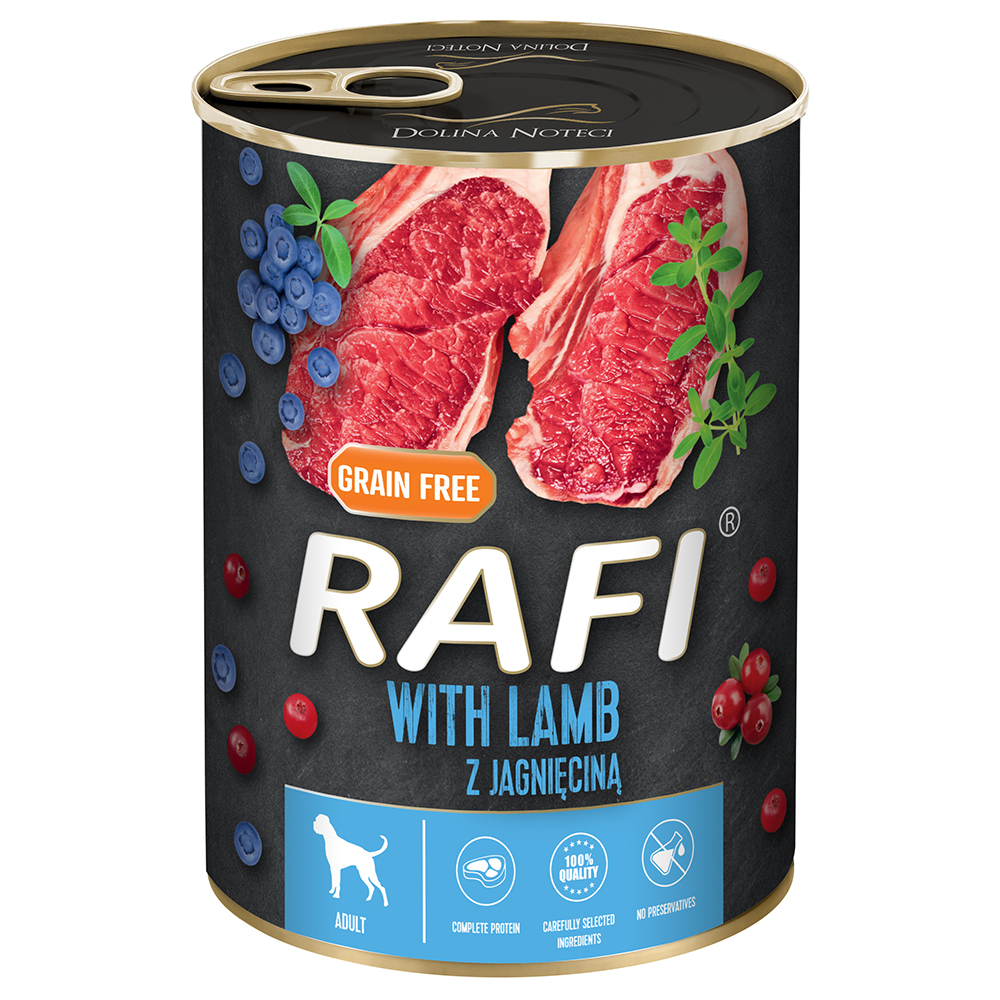 Rafi Adult 24 x 400 g - mit Lamm, Blaubeere und Cranberry Rafi Adult 24 x 400 g - mit Lamm, Blaubeere und Cranberry von Rafi