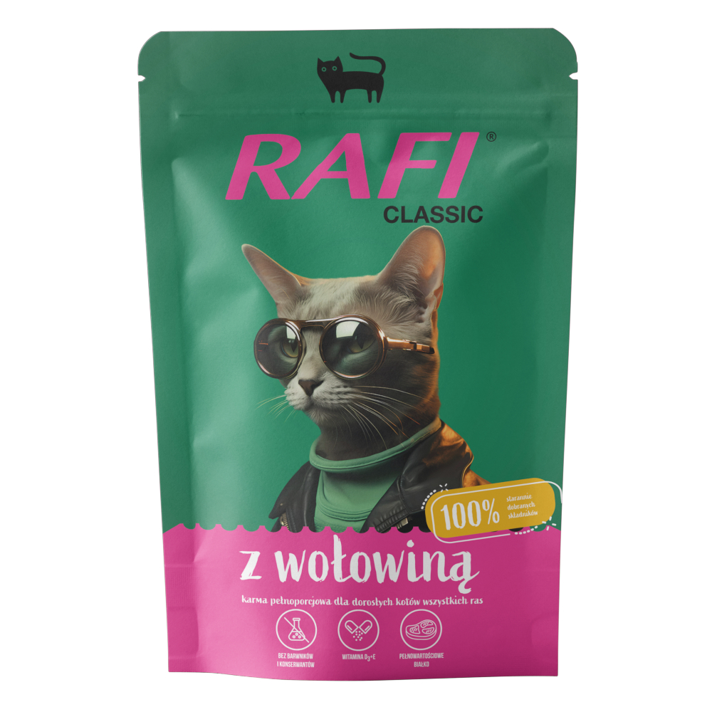 Rafi Cat Classic 10 x 100 g - Rind von Rafi