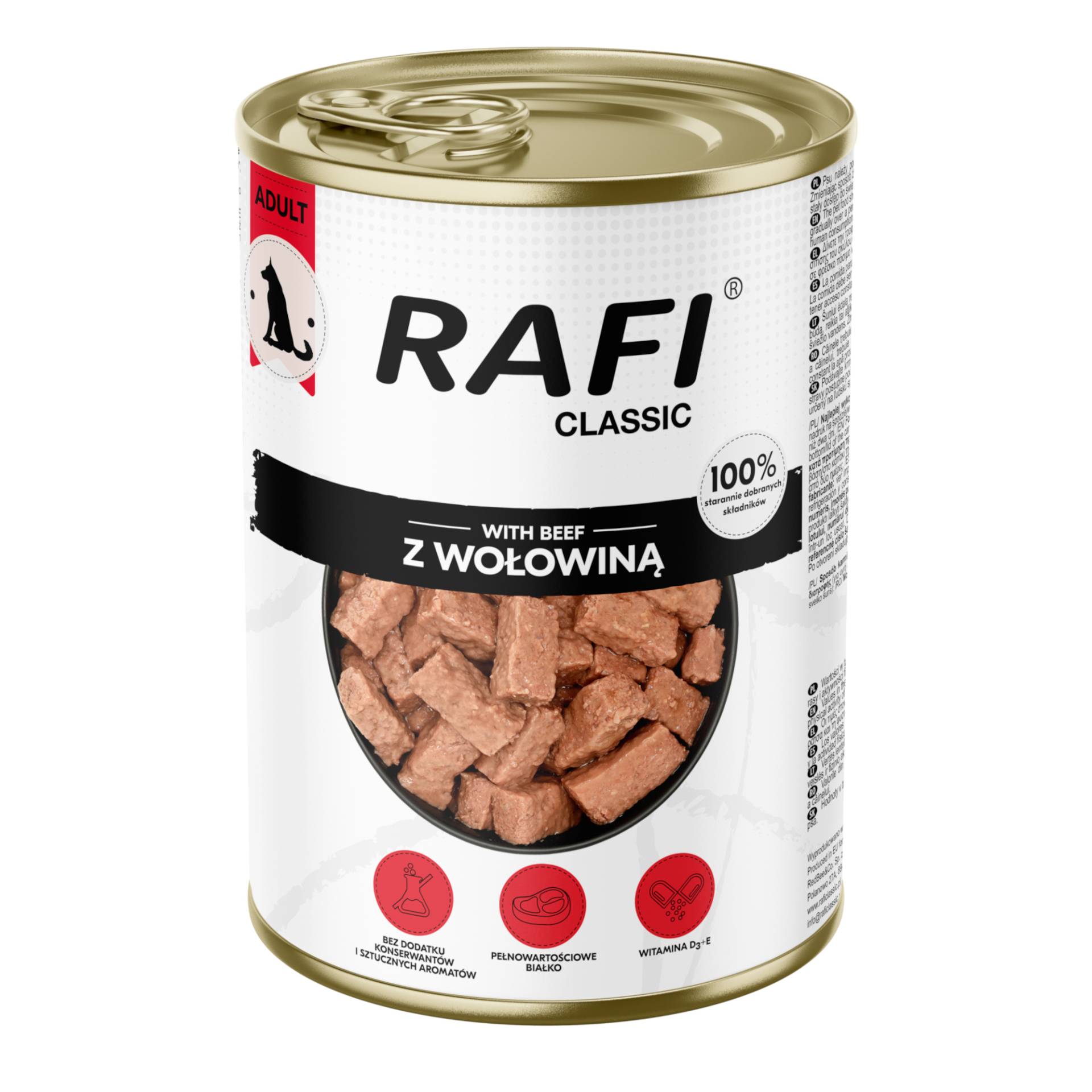 Rafi Dog 6 x 1240 g - mit Rind von Rafi