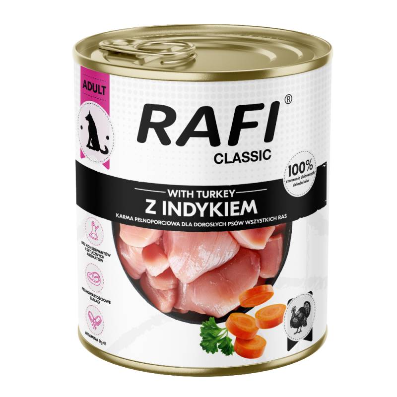 Rafi Dog Classic 12 x 800 g - Truthahn von Rafi