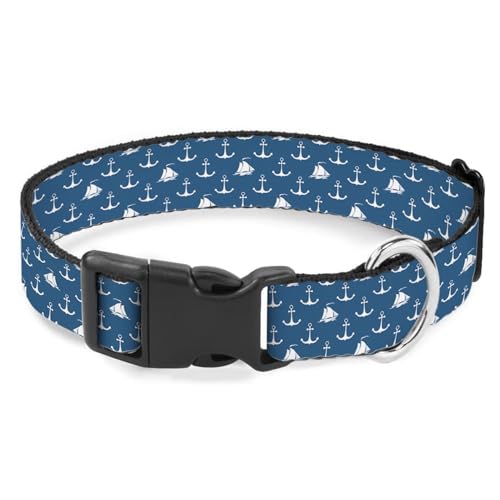 Anchor Boats Hundehalsband, maritimes Marineblau, für große Katzen, weich, für kleine, extra große, robuste Hunde Anchor Boats Hundehalsband, maritimes Marineblau, für große Katzen, weich, für kleine, extra große, robuste Hunde von Raguepo