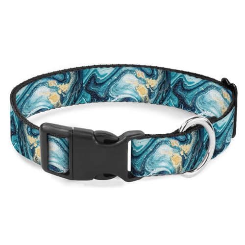 Hundehalsband, Marmor, für kleine, mittelgroße und große Hunde, weiche, verstellbare Schnalle, Grün/Blaugrün / Türkis Hundehalsband, Marmor, für kleine, mittelgroße und große Hunde, weiche, verstellbare Schnalle, Grün/Blaugrün / Türkis von Raguepo