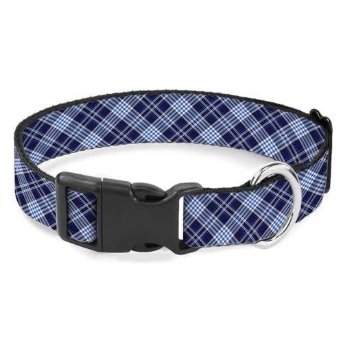 Hundehalsband, kariert, weich, verstellbar, für kleine, mittelgroße und große Hunde, Katzen, Haustiere, Blau / Schwarz Hundehalsband, kariert, weich, verstellbar, für kleine, mittelgroße und große Hunde, Katzen, Haustiere, Blau / Schwarz von Raguepo