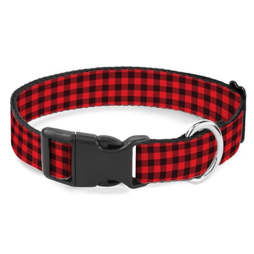 Hundehalsband, kariert, weich, verstellbar, für kleine, mittelgroße und große Hunde, Katzen, Haustiere, Rot / Schwarz Hundehalsband, kariert, weich, verstellbar, für kleine, mittelgroße und große Hunde, Katzen, Haustiere, Rot / Schwarz von Raguepo