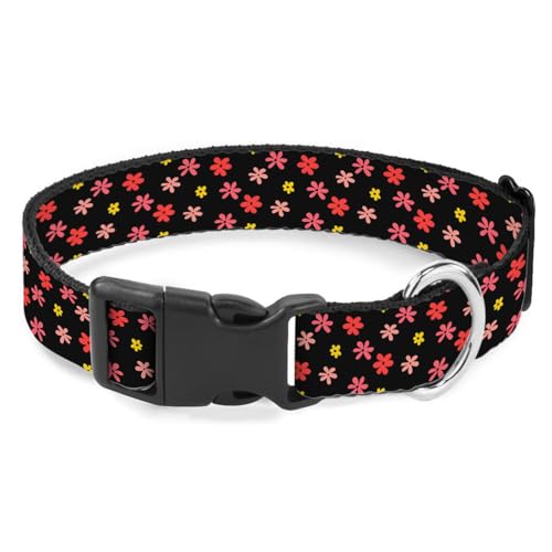 Hundehalsband mit Blumenmuster, für kleine, mittelgroße und große Hunde, weiche, verstellbare Schnalle, Rot / Gelb Hundehalsband mit Blumenmuster, für kleine, mittelgroße und große Hunde, weiche, verstellbare Schnalle, Rot / Gelb von Raguepo