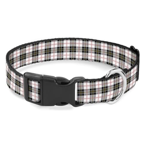 Hundehalsband mit Gingham-Muster, Schnellverschluss-Schnalle, verstellbar, für weibliche und männliche Welpen, Schwarz / Weiß Hundehalsband mit Gingham-Muster, Schnellverschluss-Schnalle, verstellbar, für weibliche und männliche Welpen, Schwarz / Weiß von Raguepo