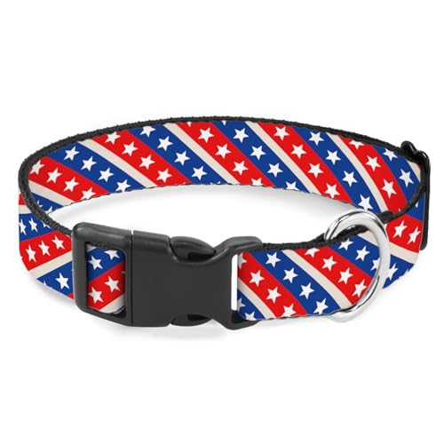 Hundehalsband mit Sternen, für kleine, mittelgroße und große Hunde, weiche, verstellbare Schnalle, Rot / Blau / Weiß Hundehalsband mit Sternen, für kleine, mittelgroße und große Hunde, weiche, verstellbare Schnalle, Rot / Blau / Weiß von Raguepo