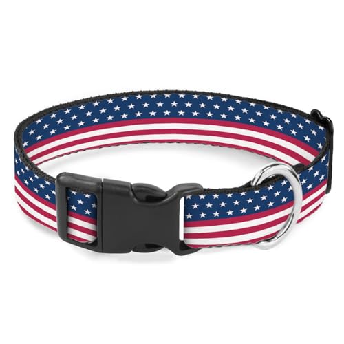 Hundehalsband mit USA-Flagge, rot, weiß, gestreift, blaue Sterne, Katze, Hund, Halsband, Schnellverschluss-Schnalle, verstellbar, für weibliche und männliche Welpen, Corgi Hundehalsband mit USA-Flagge, rot, weiß, gestreift, blaue Sterne, Katze, Hund, Halsband, Schnellverschluss-Schnalle, verstellbar, für weibliche und männliche Welpen, Corgi von Raguepo