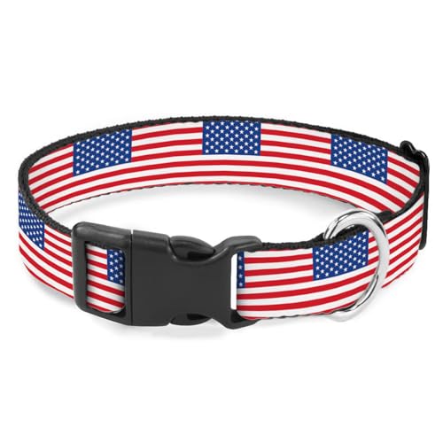 Hundehalsband mit USA-Flagge, rot-weiß gestreift, weich, elastisch, für weibliche und männliche Welpen, Katzen Hundehalsband mit USA-Flagge, rot-weiß gestreift, weich, elastisch, für weibliche und männliche Welpen, Katzen von Raguepo