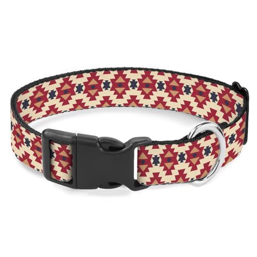 Hundehalsband mit böhmischem Muster, weich, für kleine, extra große, robuste Haustiere, Rot / Beige Hundehalsband mit böhmischem Muster, weich, für kleine, extra große, robuste Haustiere, Rot / Beige von Raguepo