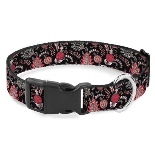 Hundehalsband mit rotem Blumenmuster, schwarz, für Katzen und Hunde, Schnellverschluss-Schnalle, verstellbar, für weibliche und männliche Welpen Hundehalsband mit rotem Blumenmuster, schwarz, für Katzen und Hunde, Schnellverschluss-Schnalle, verstellbar, für weibliche und männliche Welpen von Raguepo