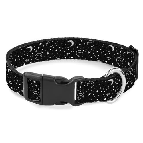 Moon Stars Hundehalsband, weich, für kleine, mittelgroße und große Rassen, Hunde, Katzen, Welpen, Kätzchen, Terrier, Schwarz / Weiß Moon Stars Hundehalsband, weich, für kleine, mittelgroße und große Rassen, Hunde, Katzen, Welpen, Kätzchen, Terrier, Schwarz / Weiß von Raguepo