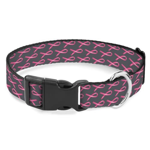 Pink Ribbon Hundehalsband, groß, weich, für kleine, extra große, robuste Haustiere, Grau Pink Ribbon Hundehalsband, groß, weich, für kleine, extra große, robuste Haustiere, Grau von Raguepo