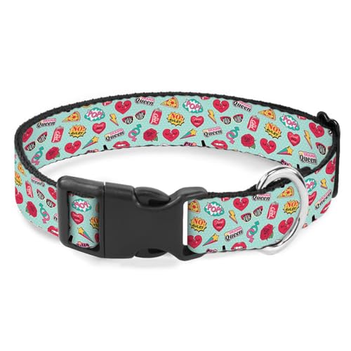 Pop Art Hundehalsband, Pizza, Cola, Rose, Herz, rot, weich, verstellbar, für kleine, mittelgroße und große Hunde, Katzen, Haustiere Pop Art Hundehalsband, Pizza, Cola, Rose, Herz, rot, weich, verstellbar, für kleine, mittelgroße und große Hunde, Katzen, Haustiere von Raguepo