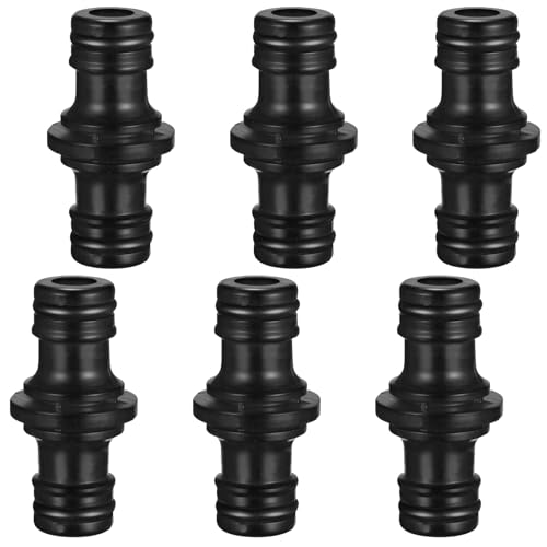 Raheem 6 Stück 1/2 Zoll Doppelstecker Gartenschlauch Verbindungen Schlauchkupplung Coupling Gardena Kupplung Doppelte Stecker-Schlauchanschluss-Verlängerung für Garten Haus Schlauch (Schwarz) von Raheem