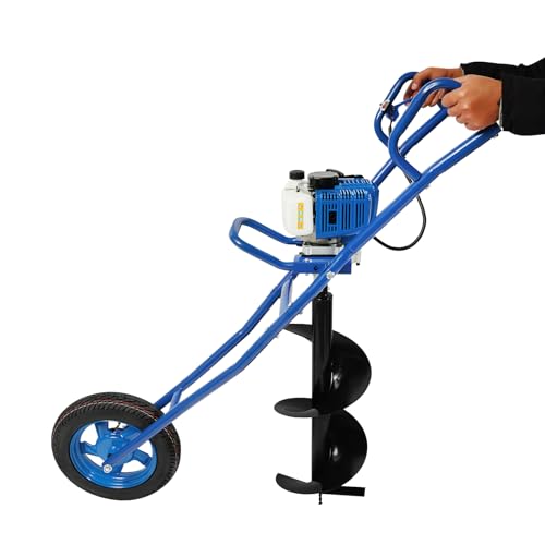Erdbohrer Benzin 2-Takt Erdlochbohrer Pfahlbohrer Gartenbohrer 52CC 1460W Motorbohrer mit Rad und Bohrer Erdbohrer Benzin 2-Takt Erdlochbohrer Pfahlbohrer Gartenbohrer 52CC 1460W Motorbohrer mit Rad und Bohrer von RainWeel