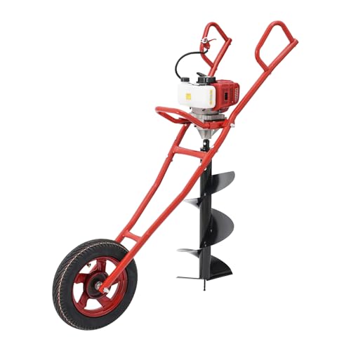 Erdbohrer Benzin Gartenbohrer 2-Takt 52CC EIN-Zylinder 30cm Erdlochbohrer Motorbohrer mit Rad Erdbohrer Benzin Gartenbohrer 2-Takt 52CC EIN-Zylinder 30cm Erdlochbohrer Motorbohrer mit Rad von RainWeel