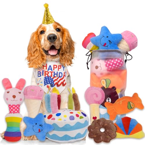 Rainbow-K9 Quietschendes Hundespielzeug, niedliches Plüschspielzeug, Haustierspielzeug für kleine, mittelgroße und große Hunde, 11 Stück Rainbow-K9 Quietschendes Hundespielzeug, niedliches Plüschspielzeug, Haustierspielzeug für kleine, mittelgroße und große Hunde, 11 Stück von Rainbow-K9