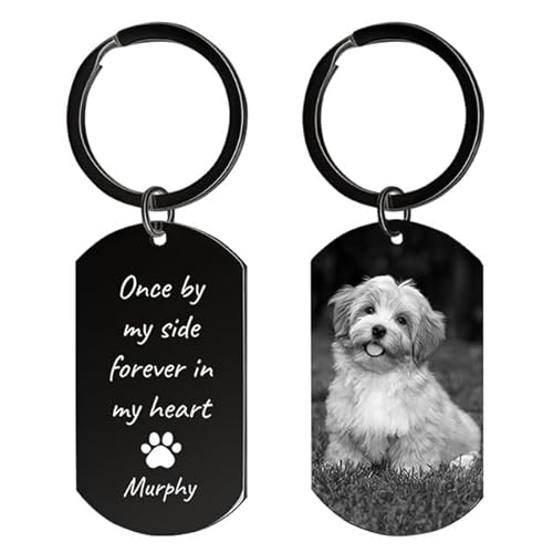 Rainsar Personalisierter Schlüsselanhänger Hund mit Foto Gravur- Erinnerung Geschenk für Verstorbenen Hunde & Katzen, Edelstahl Traueranhänger für Haustierverlust Rainsar Personalisierter Schlüsselanhänger Hund mit Foto Gravur- Erinnerung Geschenk für Verstorbenen Hunde & Katzen, Edelstahl Traueranhänger für Haustierverlust von Rainsar