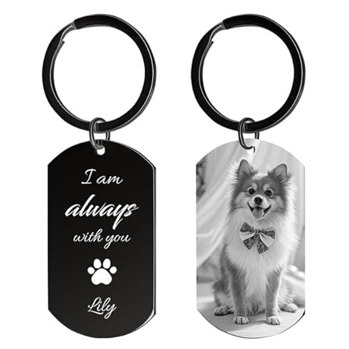 Rainsar Personalisierter Schlüsselanhänger Hund mit Foto Gravur- Erinnerung Geschenk für Verstorbenen Hunde & Katzen, Edelstahl Traueranhänger für Haustierverlust Rainsar Personalisierter Schlüsselanhänger Hund mit Foto Gravur- Erinnerung Geschenk für Verstorbenen Hunde & Katzen, Edelstahl Traueranhänger für Haustierverlust von Rainsar