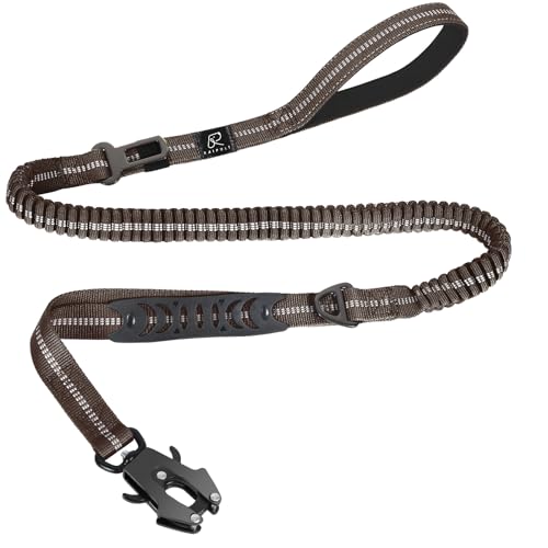 Raipult Taktische robuste Hundeleine, starke Bungee-Hundeleine mit Frosch-Clip und Auto-Sicherheitsgurt, Militär-K9-Hundeleine mit 2 Griffen für mittelgroße und große Hunde, Braun Raipult Taktische robuste Hundeleine, starke Bungee-Hundeleine mit Frosch-Clip und Auto-Sicherheitsgurt, Militär-K9-Hundeleine mit 2 Griffen für mittelgroße und große Hunde, Braun von Raipult
