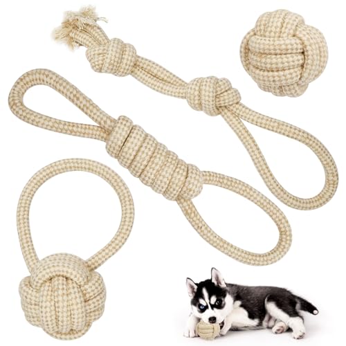 4 Stück Hundespielzeug Seil mit Knoten Ball,Spielzeug für Hunde,Hundespielzeug Set,Welpenspielzeug Kleine Welpen Wird Reinigung Zähne Verwendet die Gesundheit des Zahnfleisches zu Verbessern 4 Stück Hundespielzeug Seil mit Knoten Ball,Spielzeug für Hunde,Hundespielzeug Set,Welpenspielzeug Kleine Welpen Wird Reinigung Zähne Verwendet die Gesundheit des Zahnfleisches zu Verbessern von Rairsky