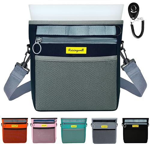 Raisingwell Leckerlibeutel Hund mit Magnetverschluss & Clicker – Silikon Futterbeutel, wasserdicht & spülmaschinenfest – mit 4 Tragearten – für Training & Spaziergänge (Blau 4 Cup) von Raisingwell