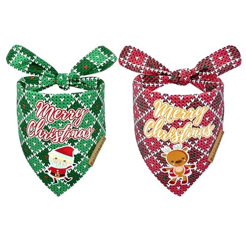 Raisingwell Weihnachtliche Hundehalstücher, 2er-Pack, 4 Muster, wendbar, verstellbar, Winterurlaub, Bandana für Jungen und Mädchen, Hundeschal für kleine bis große Rassen, Weihnachtsrentier, Raisingwell Weihnachtliche Hundehalstücher, 2er-Pack, 4 Muster, wendbar, verstellbar, Winterurlaub, Bandana für Jungen und Mädchen, Hundeschal für kleine bis große Rassen, Weihnachtsrentier, von Raisingwell