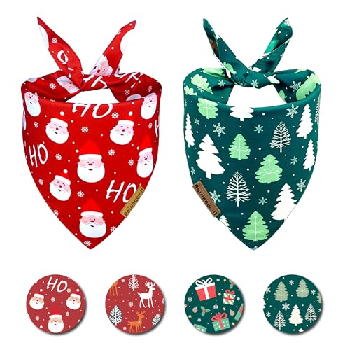 Raisingwell Weihnachts-Hundehalstücher, wendbar, 4 Muster, wendbar, für Jungen und Mädchen, Hundeschal für mittelgroße und große Hunderassen, Weihnachtsgeschenk, Rentier, Weihnachtsmann, Baum Raisingwell Weihnachts-Hundehalstücher, wendbar, 4 Muster, wendbar, für Jungen und Mädchen, Hundeschal für mittelgroße und große Hunderassen, Weihnachtsgeschenk, Rentier, Weihnachtsmann, Baum von Raisingwell
