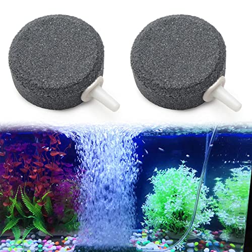 Luftstein für Aquarium,4 cm Ausströmersteine für Aquarien,Aquarium Luftausströmer,Aquarium Luftstein,Sauerstoffsteinscheibe,Blasendiffusor,für Luftpumpen,Aquarien,Eimer,kleine Teiche,2 Stück von Rakiuty