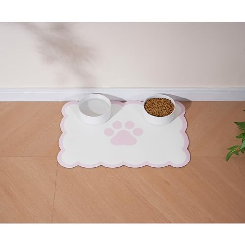Ralxion Hunde-Futternapf-Matte, saugfähige Matten für Hundefutter und Wassernapf, Spender, niedlich, elegant, ästhetisch, Pastellrosa, Jakobsmuschel für Hunde, Katzen, Welpenzubehör, 35,6 x 48,3 cm Ralxion Hunde-Futternapf-Matte, saugfähige Matten für Hundefutter und Wassernapf, Spender, niedlich, elegant, ästhetisch, Pastellrosa, Jakobsmuschel für Hunde, Katzen, Welpenzubehör, 35,6 x 48,3 cm von Ralxion
