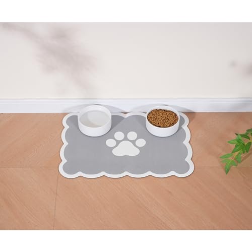 Ralxion Hunde-Futternapf-Matte, saugfähige Matten für Hundefutter und Wassernapf, Spender, niedlich, elegant, ästhetisch, grau, Jakobsmuschel für Hunde, Katzen, Welpenzubehör, 43,2 x 61 cm Ralxion Hunde-Futternapf-Matte, saugfähige Matten für Hundefutter und Wassernapf, Spender, niedlich, elegant, ästhetisch, grau, Jakobsmuschel für Hunde, Katzen, Welpenzubehör, 43,2 x 61 cm von Ralxion