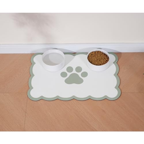 Ralxion Hunde-Futternapf-Matte, saugfähige Matten für Hundefutter und Wassernapf, Spender, niedlich, elegant, ästhetisch, salbeigrün, Jakobsmuschel für Hunde, Katzen, Welpenzubehör, 43,2 x 61 cm Ralxion Hunde-Futternapf-Matte, saugfähige Matten für Hundefutter und Wassernapf, Spender, niedlich, elegant, ästhetisch, salbeigrün, Jakobsmuschel für Hunde, Katzen, Welpenzubehör, 43,2 x 61 cm von Ralxion