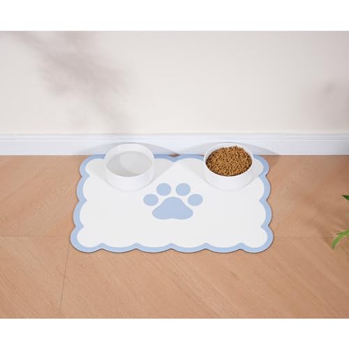 Ralxion Hunde-Futternapf-Matte, saugfähige Matten für Hundefutter und Wassernapf, Spender, niedlich, elegant, ästhetisch, wasserblau, Jakobsmuschel für Hunde, Katzen, Welpenzubehör, 43,2 x 61 cm Ralxion Hunde-Futternapf-Matte, saugfähige Matten für Hundefutter und Wassernapf, Spender, niedlich, elegant, ästhetisch, wasserblau, Jakobsmuschel für Hunde, Katzen, Welpenzubehör, 43,2 x 61 cm von Ralxion