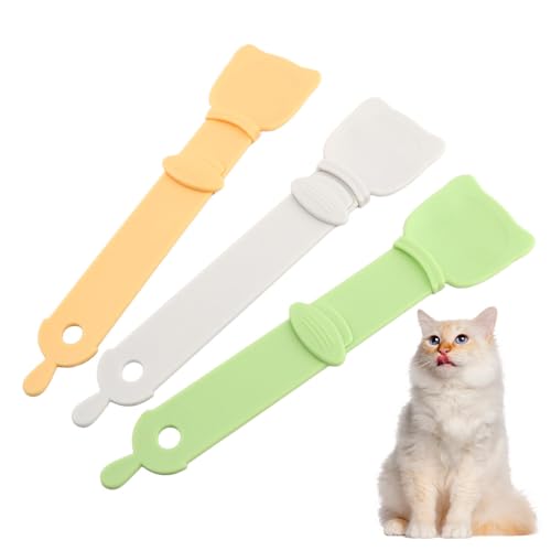 3 Pack Cat Strip Feeder, Happy Spoon for Cats, Cat Stripe Squeeze Spoon, Cat Treat Feeding Spoon, Cat Food Spoon for Wet Food, Cat Food Spoon for Cat Lickable Liquid Snack 3 Pack Cat Strip Feeder, Happy Spoon for Cats, Cat Stripe Squeeze Spoon, Cat Treat Feeding Spoon, Cat Food Spoon for Wet Food, Cat Food Spoon for Cat Lickable Liquid Snack von Ranjaner