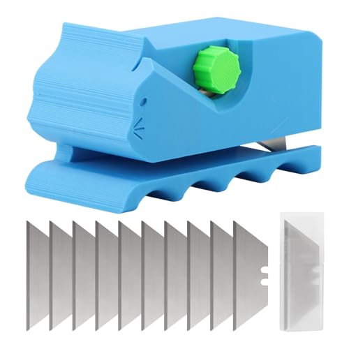Ranjaner 3D-bedrucktes Kratz-Werkzeug, handliche Karton-Bastelmaschine mit 10 Klingen, Kätzchenförmiges DIY-Set für Kratzbretter und Betten (Blau, Größe: 10,2 cm) von Ranjaner