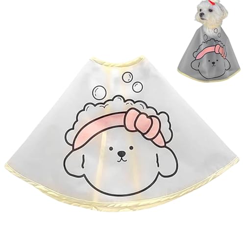 Ranley Haustier-Haarschnitt-Umhang, Haarumhang für Hunde | Wasserdichter Hunde-Haarschnitt-Umhang mit Cartoon-Muster - Haustierpflege, Friseurbedarf, mattierter, transparenter Katzenmantel, von Ranley